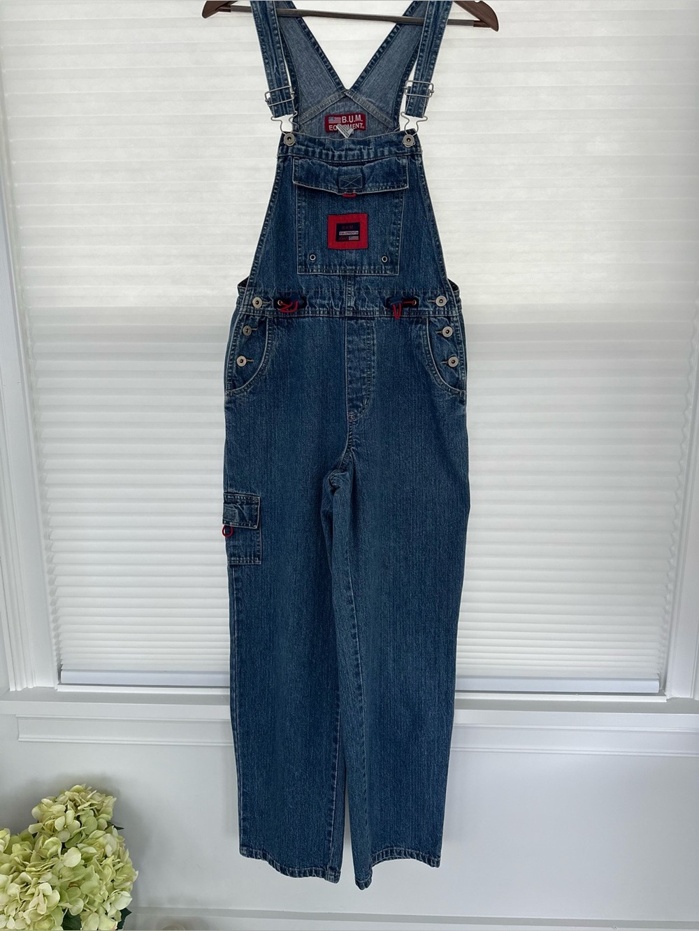 Vintage 1990s B.U.M. Equipment Denim Bib Overalls • Size Small